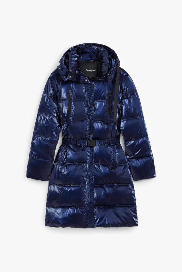 Women Coats And Jackets Desigual Long Iridescent Padded Coat