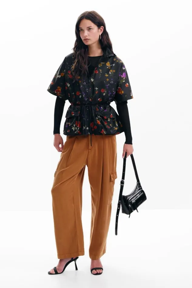 Women Coats And Jackets Desigual Petal Zipper Poncho