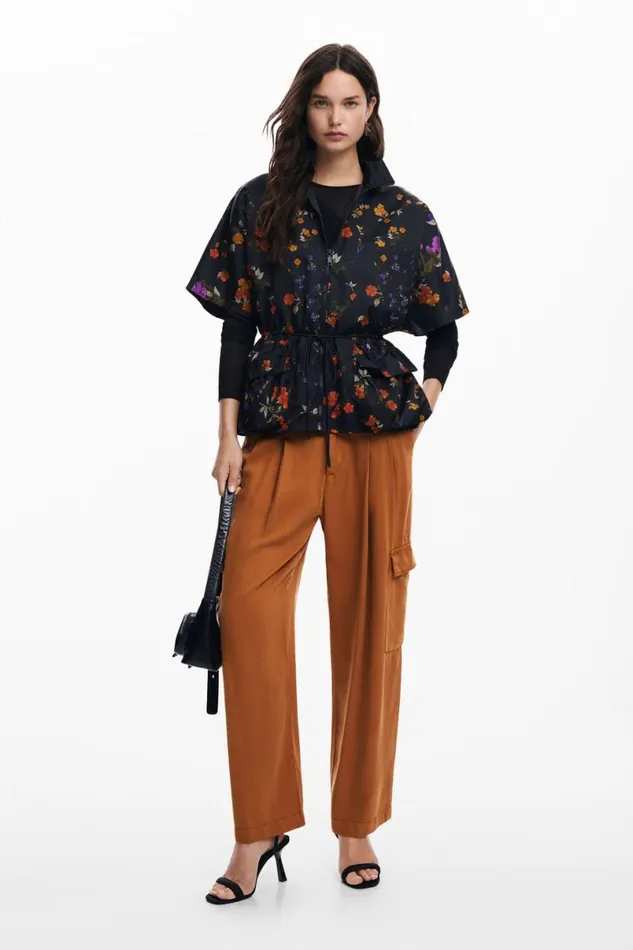 Women Coats And Jackets Desigual Petal Zipper Poncho