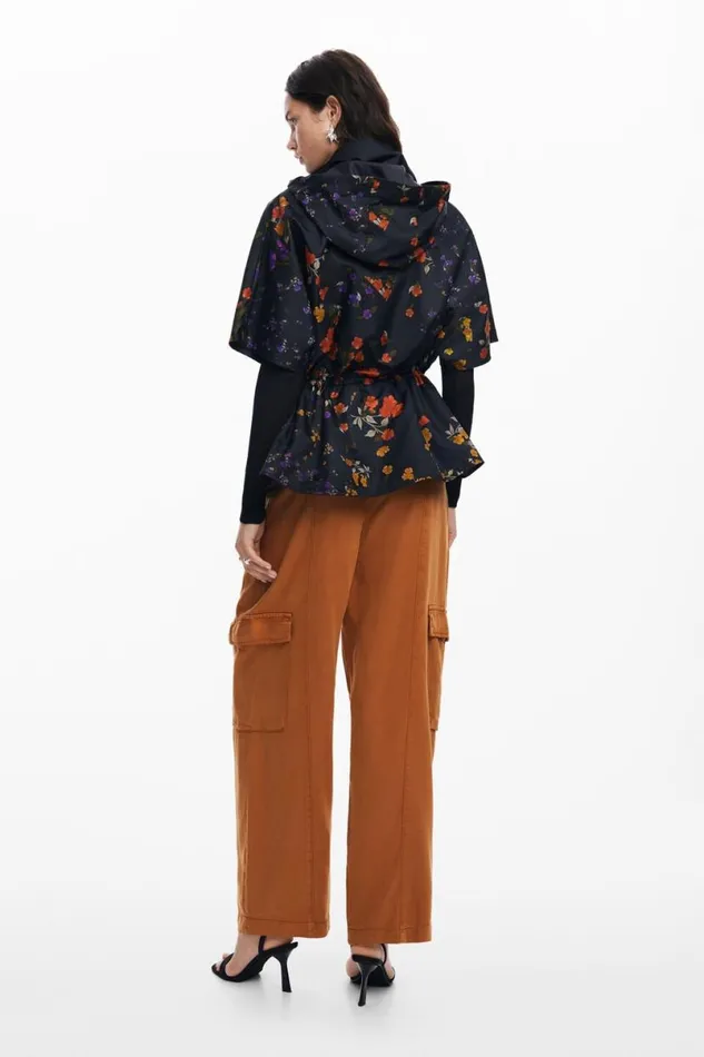 Women Coats And Jackets Desigual Petal Zipper Poncho