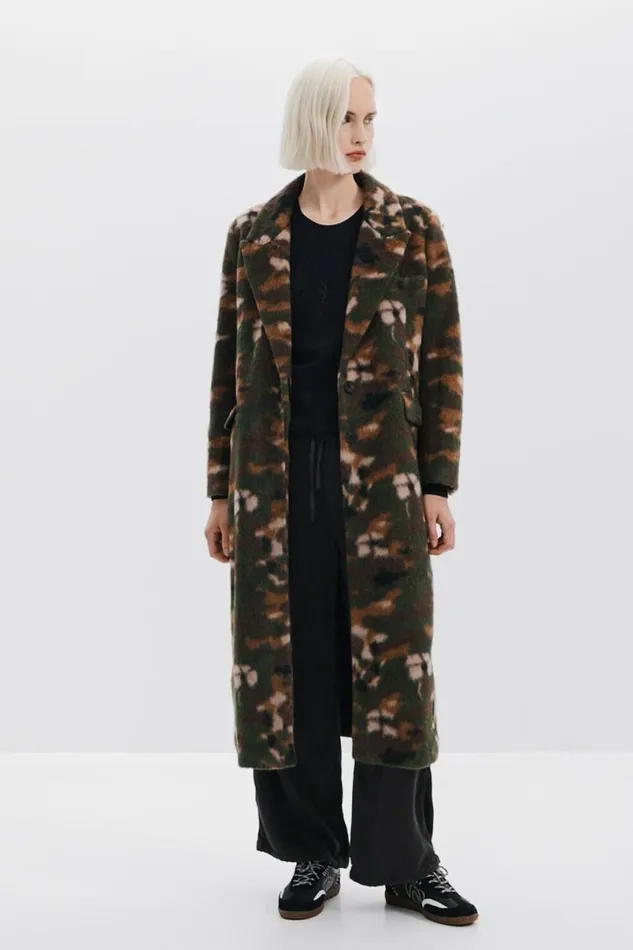 Women Coats And Jackets Desigual Printed Long Coat