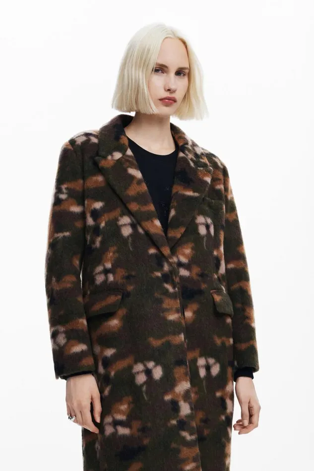 Women Coats And Jackets Desigual Printed Long Coat