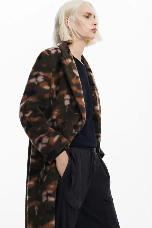 Women Coats And Jackets Desigual Printed Long Coat