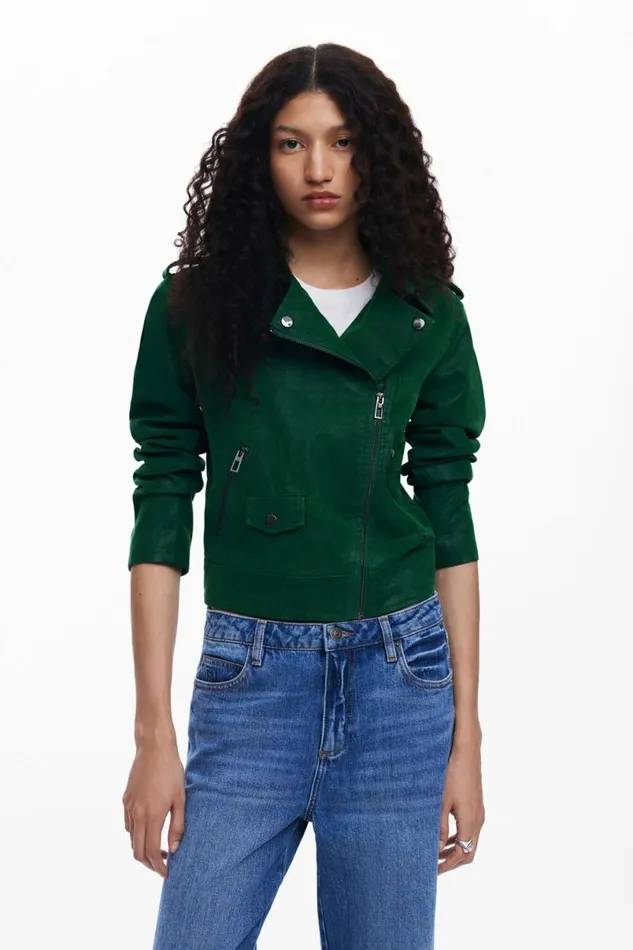 Women Coats And Jackets Desigual Textured Biker Jacket