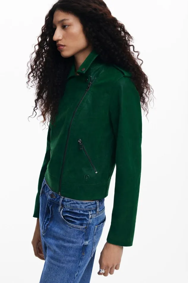 Women Coats And Jackets Desigual Textured Biker Jacket