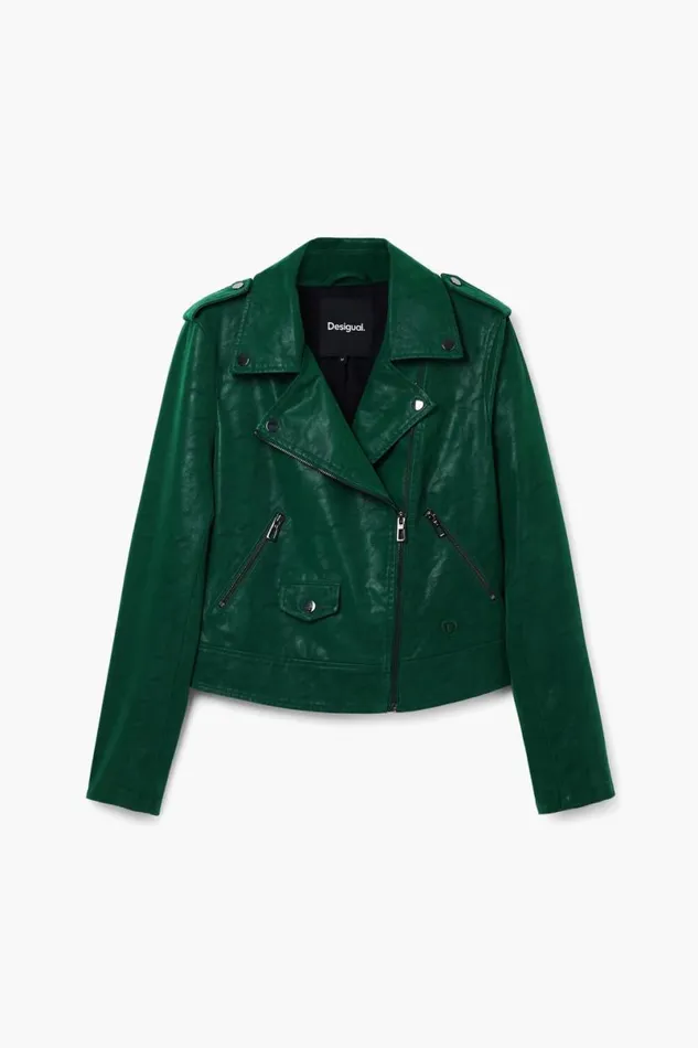 Women Coats And Jackets Desigual Textured Biker Jacket