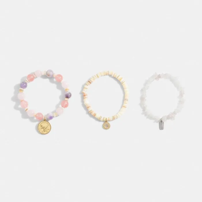 Women Coin Beaded Bracelet Set Goldpink Multi Coach Jewelry