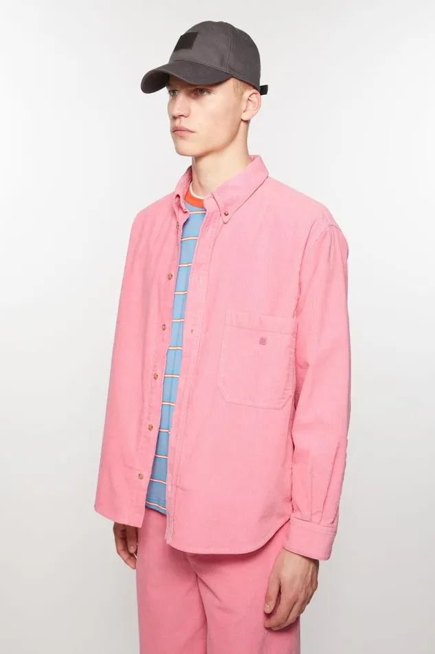 Women Corduroy Overshirt Tango Pink Acne Studios Outerwear