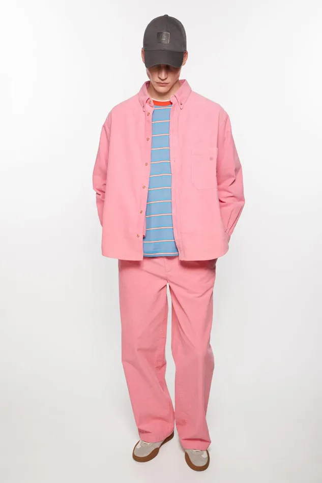 Women Corduroy Overshirt Tango Pink Acne Studios Outerwear