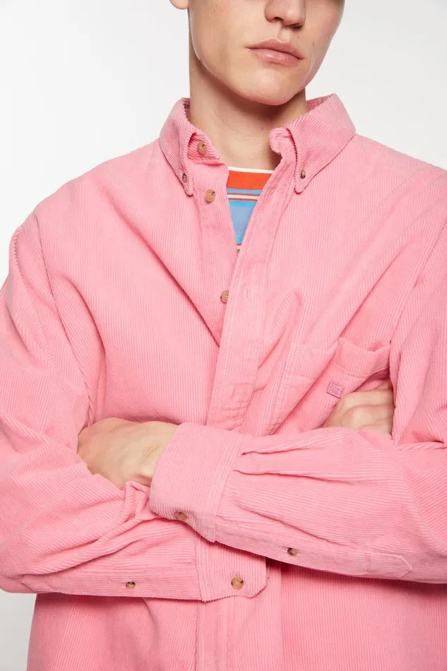 Women Corduroy Overshirt Tango Pink Acne Studios Outerwear