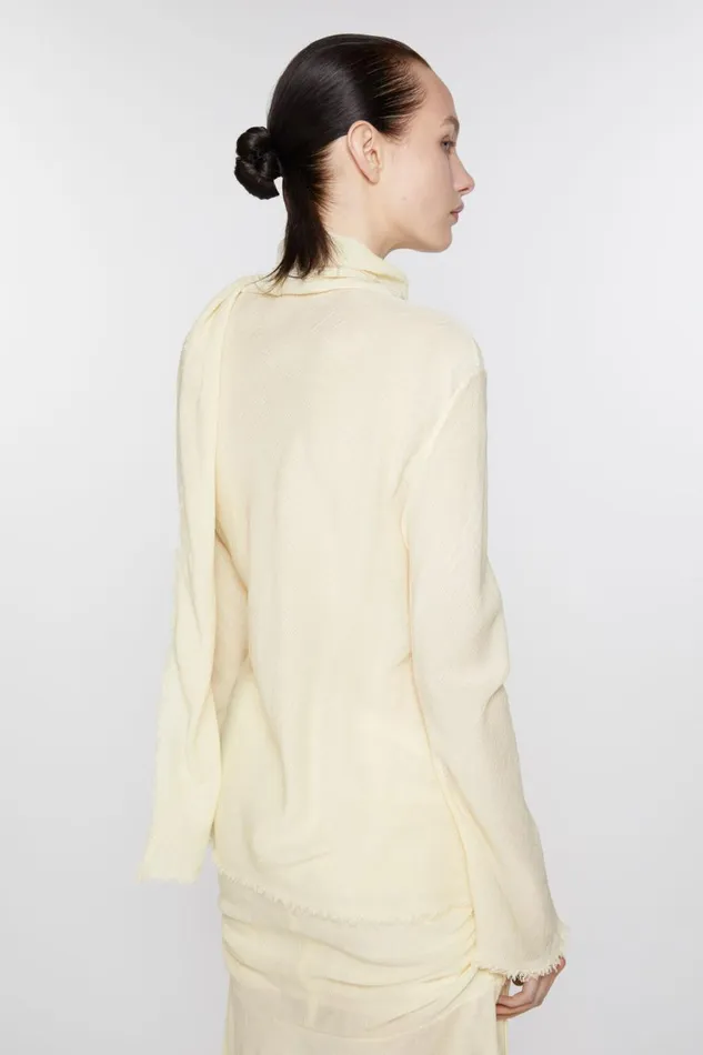 Women Crepe Scarf Blouse Warm White Acne Studios Shirts and Blouses