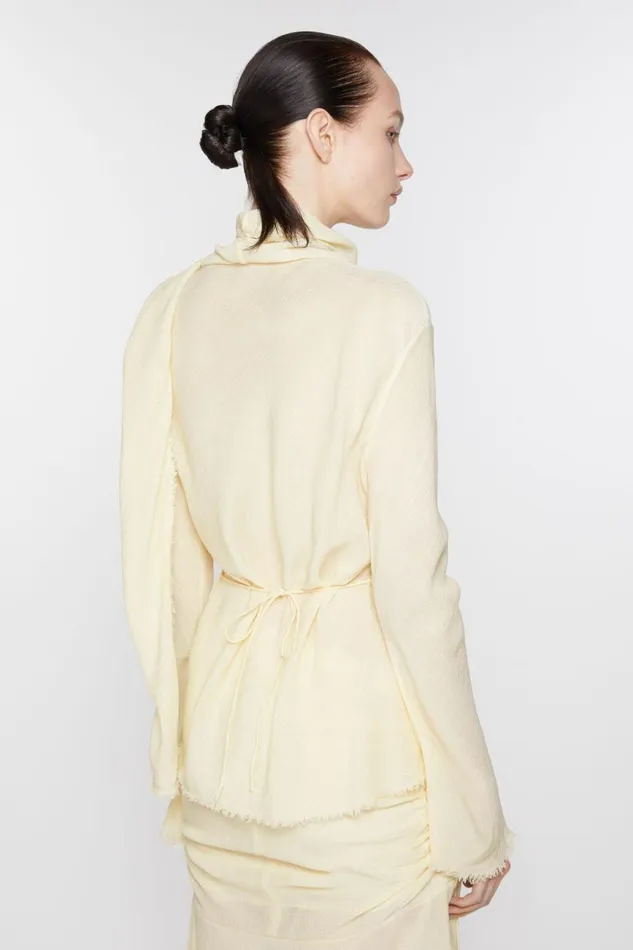 Women Crepe Scarf Blouse Warm White Acne Studios Shirts and Blouses
