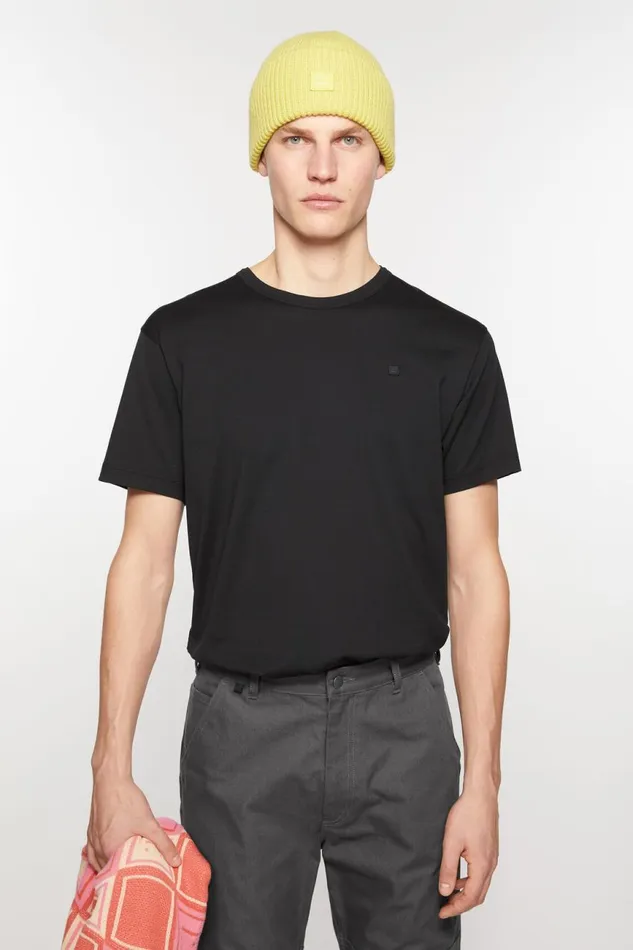 Women Crew Neck Tshirt Regular Fit Black Acne Studios Tshirts