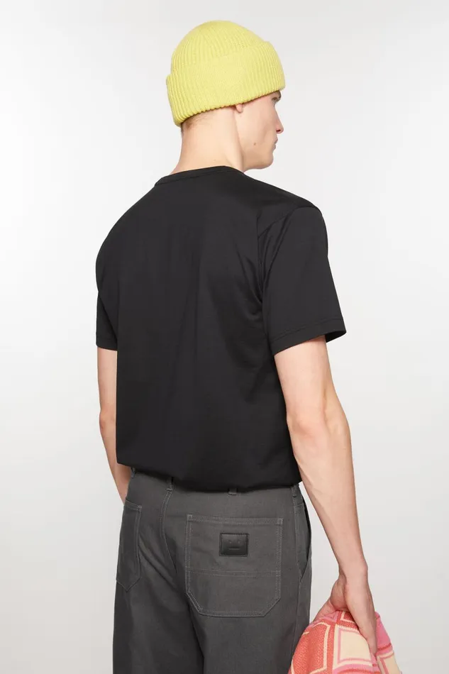 Women Crew Neck Tshirt Regular Fit Black Acne Studios Tshirts