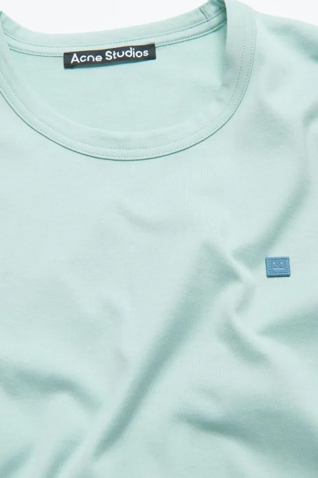 Women Crew Neck Tshirt Regular Fit Dusty Blue Acne Studios Tshirts