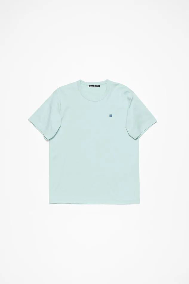 Women Crew Neck Tshirt Regular Fit Dusty Blue Acne Studios Tshirts