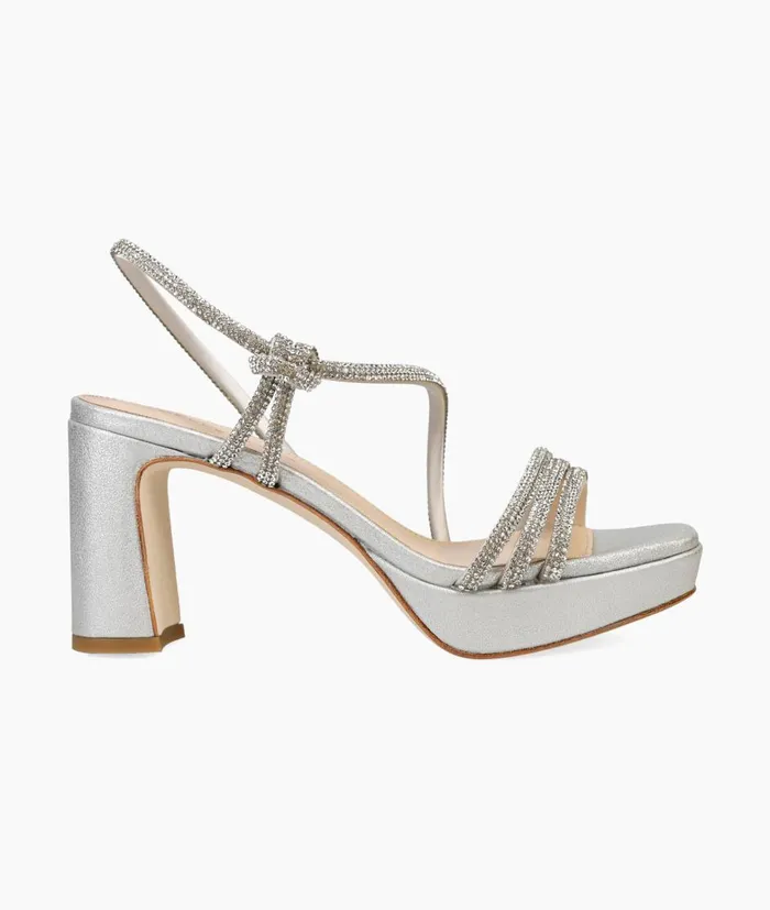 Women Darine Platform 8211 Silver Pelle Moda High Heels