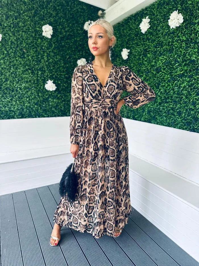 Women Day Dress Canella Lane Joanna Banded Midi Dress Print Stone