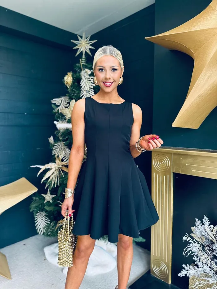 Women Day Dress Canella Lane Jules Detailed Mini Dress Black