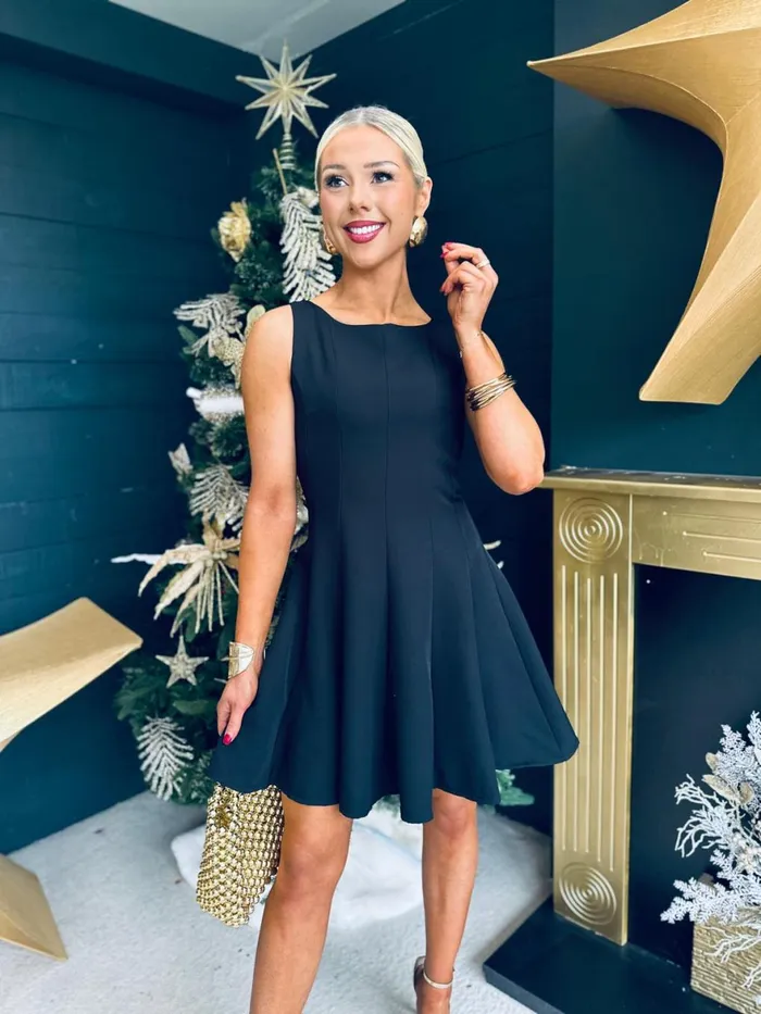 Women Day Dress Canella Lane Jules Detailed Mini Dress Black