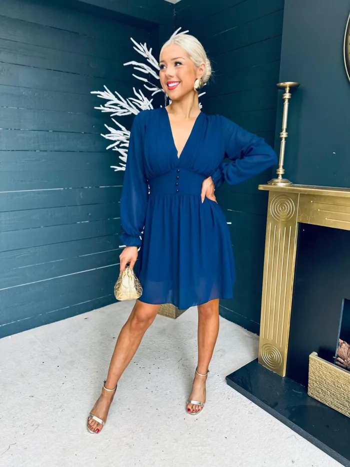 Women Day Dress Canella Lane Kenny Banded Mini Dress Navy