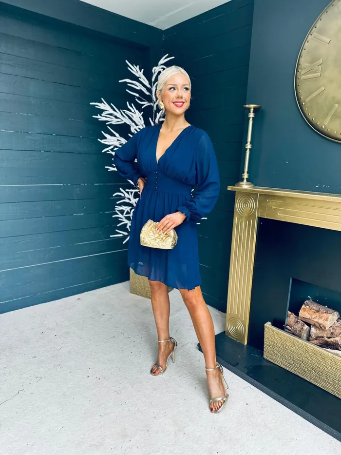 Women Day Dress Canella Lane Kenny Banded Mini Dress Navy