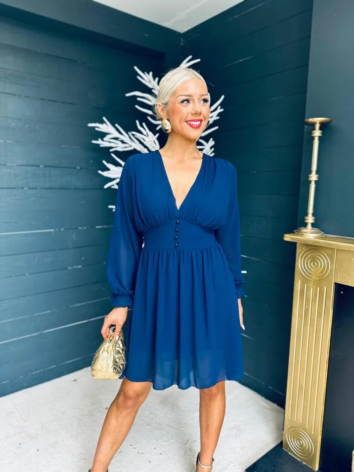 Women Day Dress Canella Lane Kenny Banded Mini Dress Navy