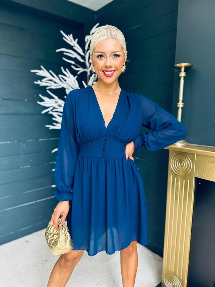 Women Day Dress Canella Lane Kenny Banded Mini Dress Navy