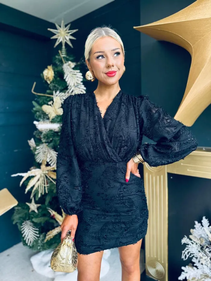 Women Day Dress Canella Lane Matilda Detailed Mini Dress Black