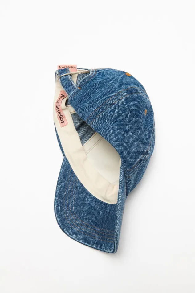 Women Denim Cap Mid Blue Acne Studios Hats