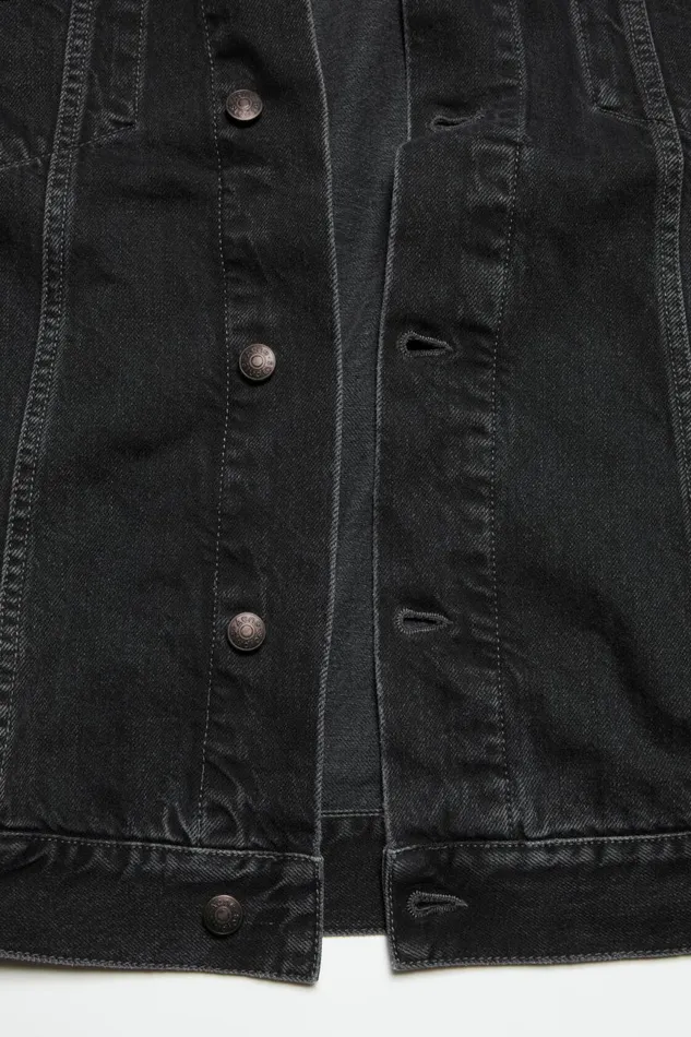Women Denim Jacket 8211 Oversized Unisex Fit Black Acne Studios Outerwear
