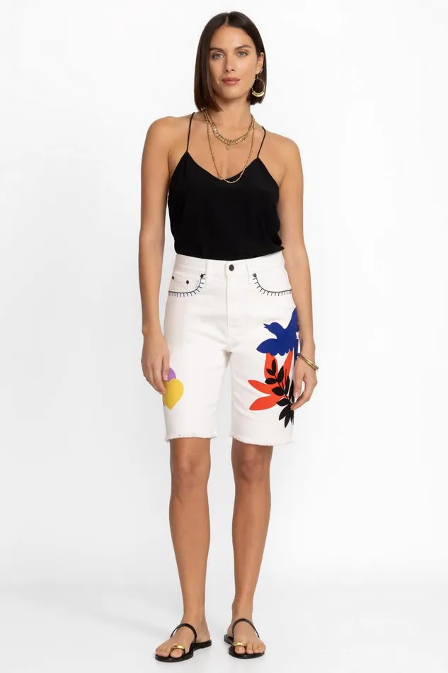 Women Denim Johnny Was ENDLESS SUNSHINE BERMUDA SHORT White Women Denim Johnny Was ENDLESS SUNSHINE BERMUDA SHORT White