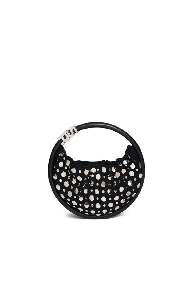 Women Domino Mini Bag In Nylon And Studs Black Black Sonia Rykiel Le Domino
