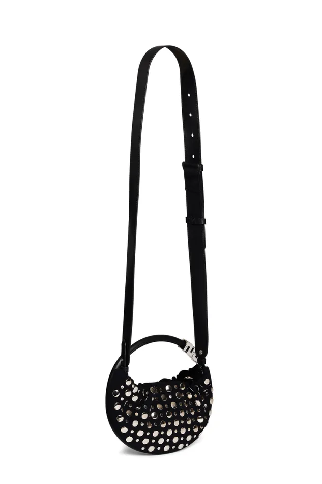 Women Domino Mini Bag In Nylon And Studs Black Black Sonia Rykiel Le Domino