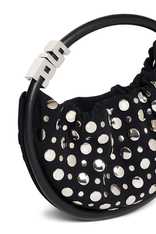 Women Domino Mini Bag In Nylon And Studs Black Black Sonia Rykiel Le Domino