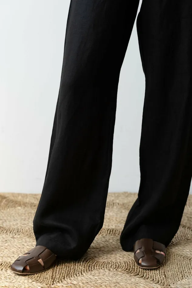 Women DONNI Bottoms The Linen Simple Pant