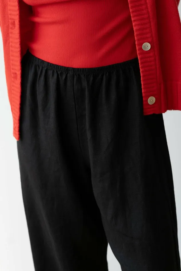 Women DONNI Bottoms The Linen Simple Pant