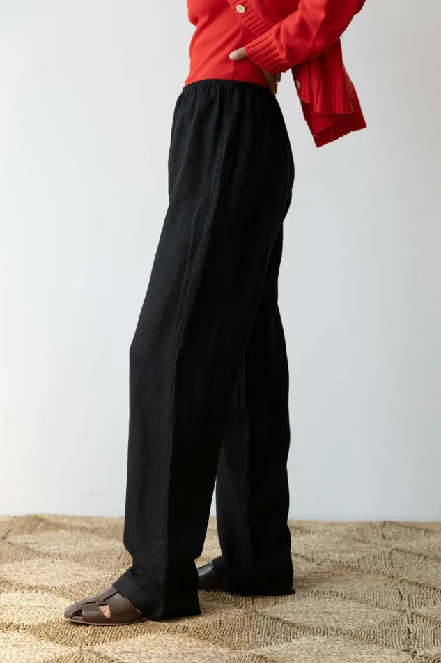 Women DONNI Bottoms The Linen Simple Pant
