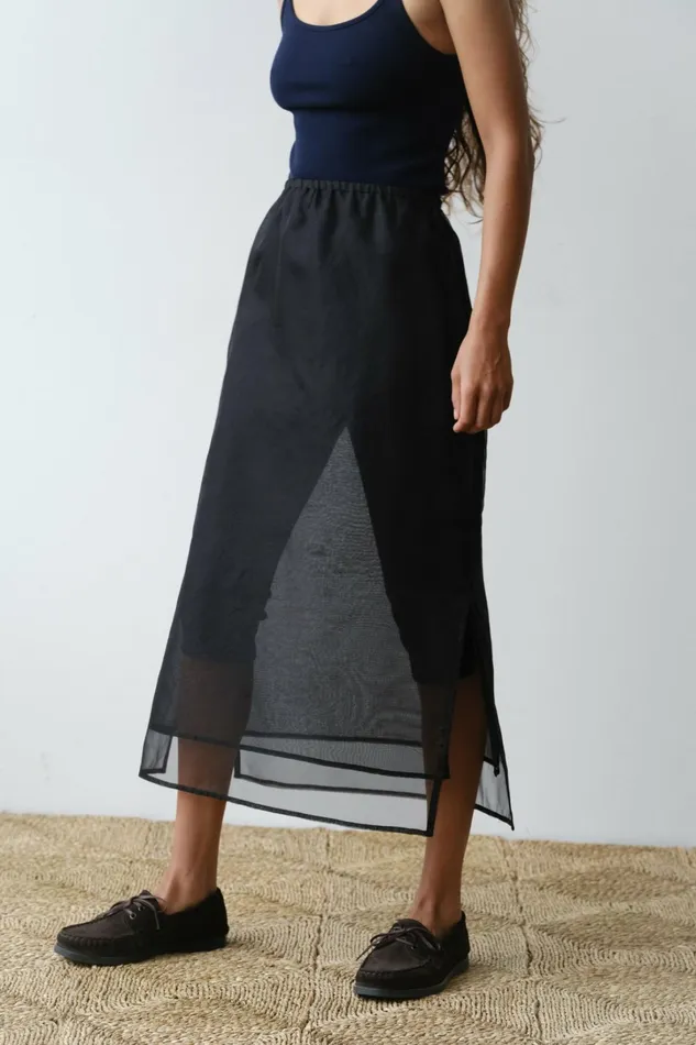 Women DONNI Bottoms The Organza Simple Skirt