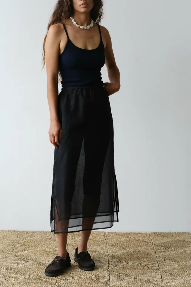 Women DONNI Bottoms The Organza Simple Skirt