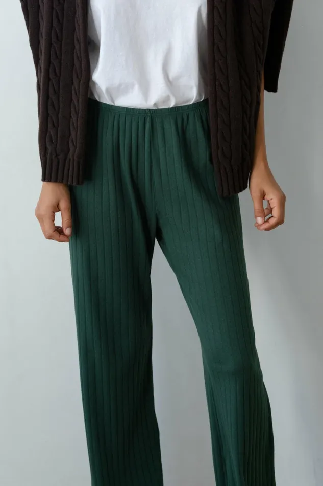 Women DONNI Bottoms The Pointelle Simple Crop Pant