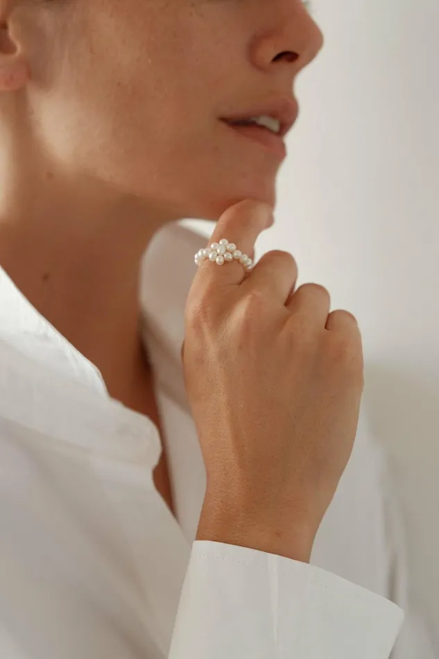 Women DONNI Jewelry Daisy Pearl Ring