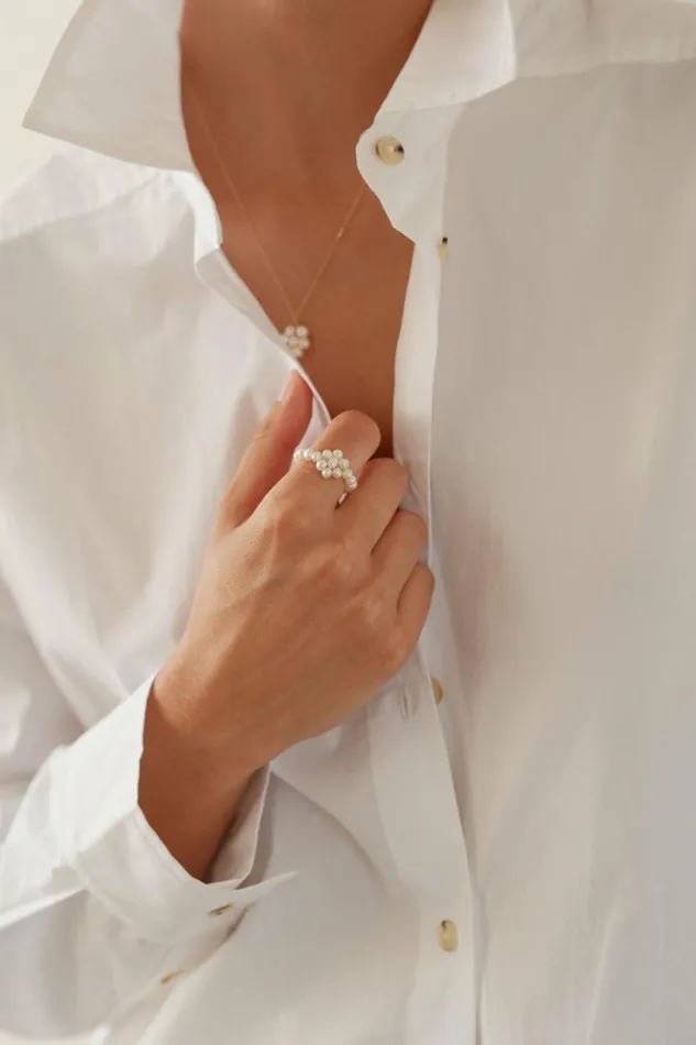 Women DONNI Jewelry Daisy Pearl Ring