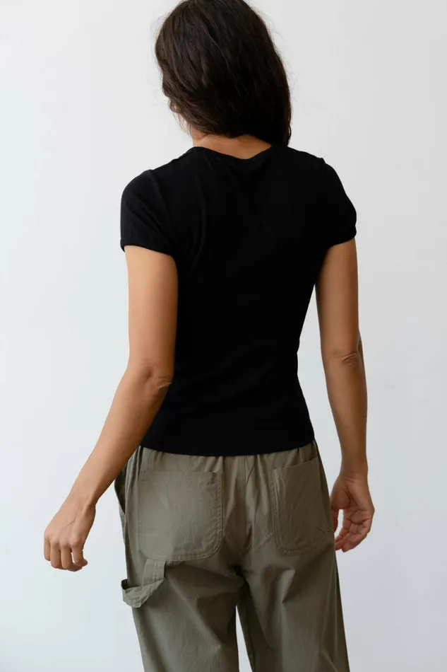 Women DONNI Tops The Baby Rib Baby Tee