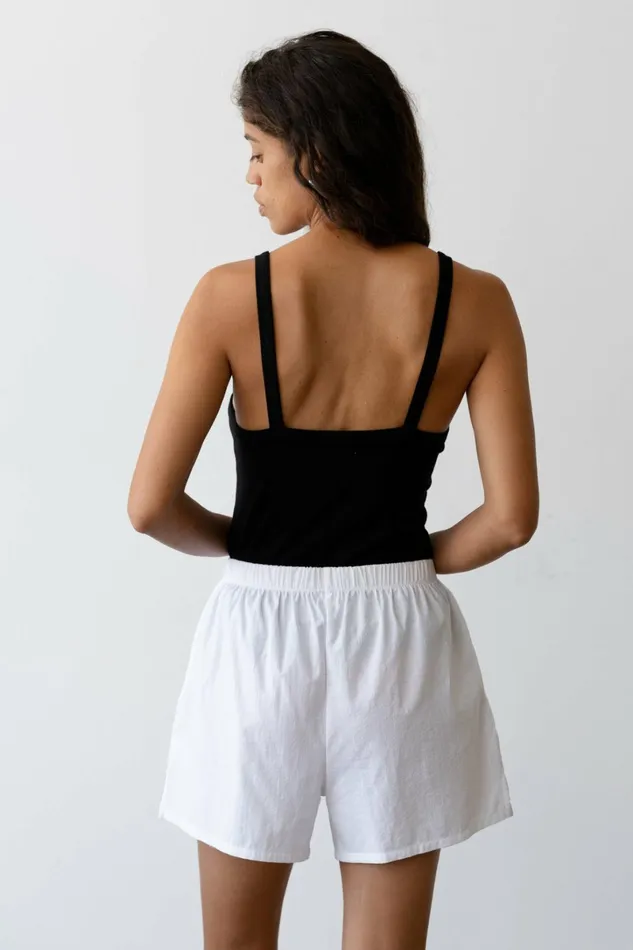 Women DONNI Tops The Baby Rib Square Neck Tank