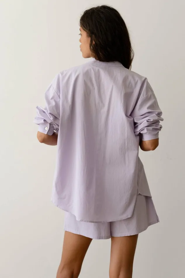 Women DONNI Tops The Sandwash Mandarin Shirt