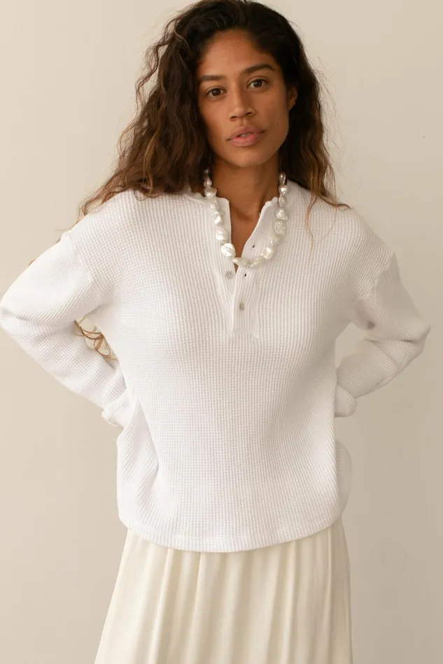Women DONNI Tops The Thermal Henley