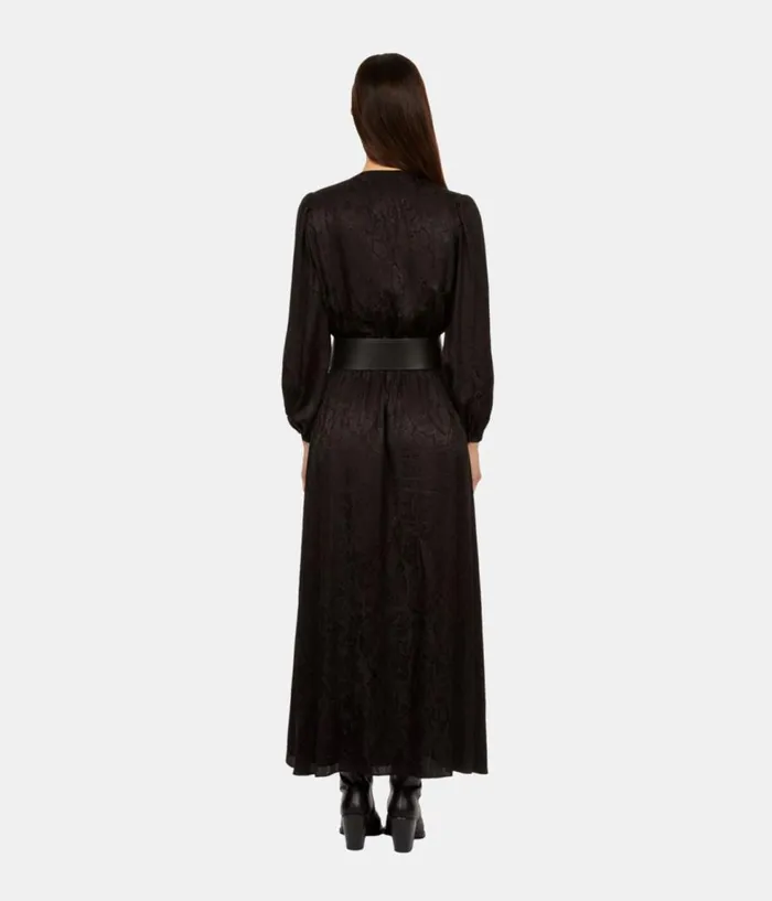 Women Dresses and Jumpsuits THE KOOPLES Long Black Snakeskin Jacquard Dress