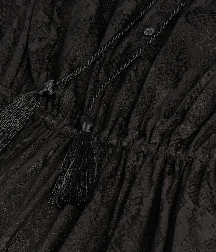 Women Dresses and Jumpsuits THE KOOPLES Long Black Snakeskin Jacquard Dress