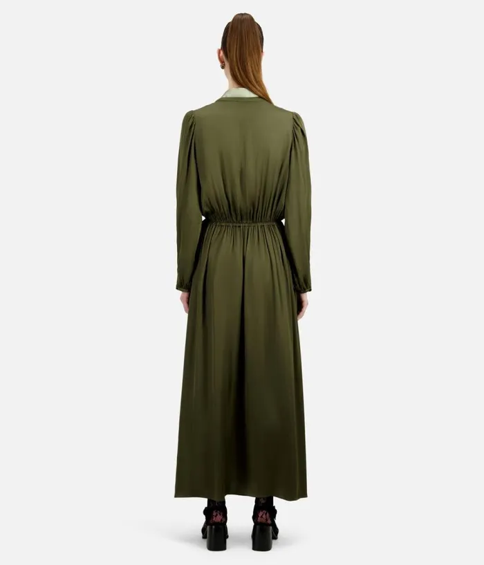 Women Dresses and Jumpsuits THE KOOPLES Long Khaki Dress With Lacing